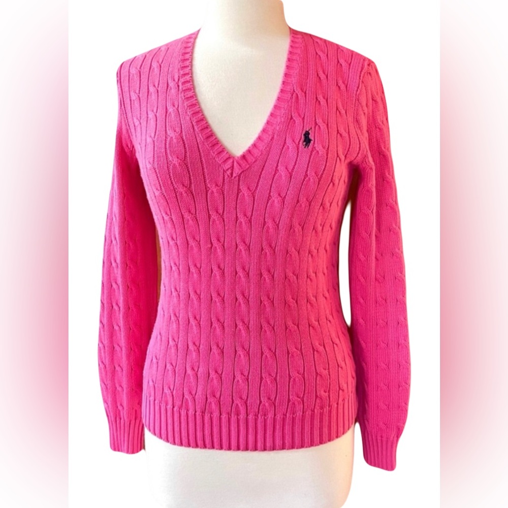 Ralph Lauren Sports v neck knitted sweater